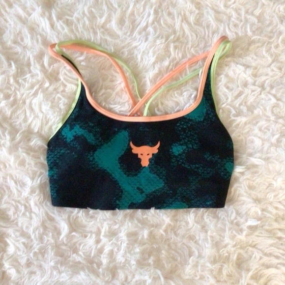 Under Armour Project Rock Crossback Sports Bra - Picture 1 of 6